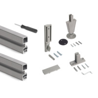 Emuca Modèle 7023649 Lot de 2 Profils de nivellement circulaires en aluminium Zero Structures pour montage au sol et au mur, unités d'étagères Espagne