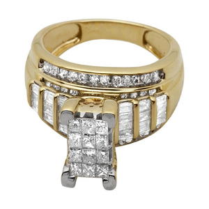 Elegante anillo de bodas de diamante Moissanite TwoTone plateado 925 Plata Iced Out joyería nupcial compromiso aniversario desgaste para mujer - Product Image 3