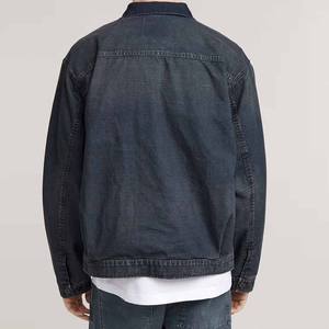 Chaqueta vaquera azul marino oscuro para hombre, ropa de abrigo personalizada informal, abrigo de moda sin costuras transpirable con botones, ropa de calle de entrenamiento deportivo para gimnasio - Product Image 5