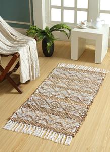 Alfombra Rectangular Trenzada de Yute, Hecha a Mano, Ecológica, Antideslizante, Moderna, de Color Sólido, Pelo Medio, de Yute y Algodón Natural de la India - Product Image 2