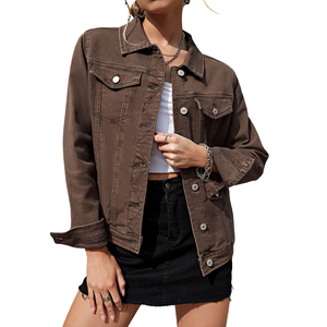 Chaqueta Vaquera de Moda, Alta Calidad, Estilo Urbano, Botones Cubiertos, Cuello Camisero, Secado Rápido, Transpirable, para Mujer - Product Image 5