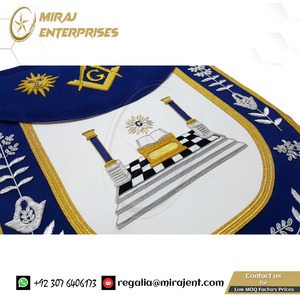 Tablier de maître maçonnique personnalisé Tablier MASTER MASON BLUE LODGE-AUTEL, SOLEIL, LUNE ET PILIERS - Product Image 3