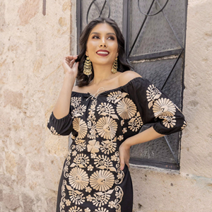 Nouvelle et meilleure qualité Logo personnalisé manches Blouson coupe régulière Mini robe Style unique chaud mexicain brodé plage robe courte - Product Image 1