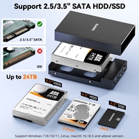 MAIWO Box Esterno in Alluminio USB 3.2 Gen2 per HDD SATA da 3.5 pollici, Hub USB Type-C 10Gbps con Lettore SD/TF e LAN 1000Mbps