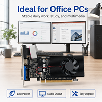 Nueva Tarjeta Gráfica de Bajo Perfil GT730 de 4GB DDR3 con Ventilador para PCI Express con Puertos DVI y VGA para PC de Escritorio