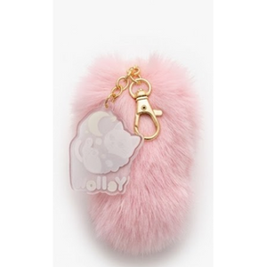 Porte-clés en acrylique avec garniture en fausse fourrure et lumière en métal allié - Product Image 4