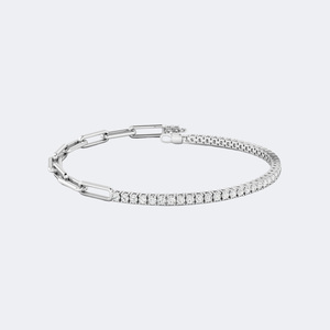Pulsera de Tenis de Lujo en Plata 925 con 1.51 Quilates de Circonita Cúbica Redonda con Engaste de Puntas, Estilo Clásico de Diamante Brillante, Joyería de Boda, Regalo - Product Image 3