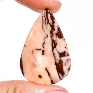 หินลูกแพร์สีน้ำตาลสำหรับทำเครื่องประดับอัญมณีสีน้ำตาลขัดเงารูปลูกแพร์ขัดมะพร้าวธรรมชาติมีหลายขนาดสำหรับการทำเครื่องประดับ - Product Image 1