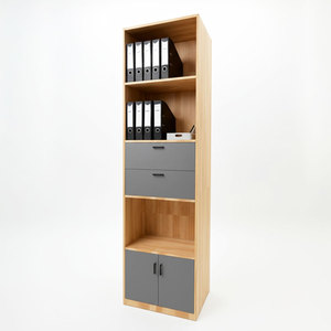Armoire de classement multifonctionnelle minimaliste en bois naturel avec tiroirs et compartiments 60x40x220cm pour bureau, entrepôt, salle de sport, école, hôtel, hôpital - Product Image 5
