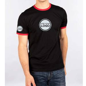 T-shirt à manches courtes à col rond avec logo imprimé sur le devant et le dos, marque privée, t-shirt à col rond - Product Image 1