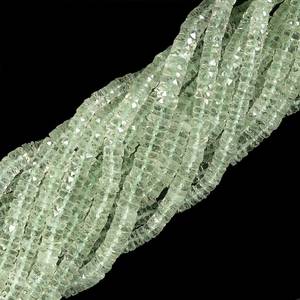 Cuentas de piedras preciosas sueltas con forma de neumático Heishi facetado de amatista verde Natural, cuentas de corte de rueda de amatista de 6-7mm para fabricación de joyas India - Product Image 1