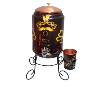 Pot d'eau en cuivre pur émail imprimé artisanat verres pot d'eau en cuivre Design moderne prix bon marché - Product Image 6