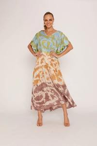 Nueva llegada verano señora Sexy vestido personalizado colorido Tie Dye patrón Long Beach Cover up para mujeres - Product Image 2