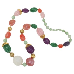 Collar de cuentas de resina de bola Linda hecha a mano Multi colores ocasión de fiesta a granel al por mayor de La India - Product Image 3