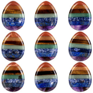 Lágrima Pulgar piedra siete chakra piedra pulgar preocupación piedra preocupación Palma natural pulgar cristal curación piedra preciosa preocupación - Product Image 5