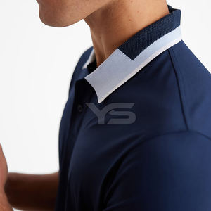 Polo en jersey respirant pour homme Motif solide ODM Fourniture Méthode de tissage teint uni - Product Image 6