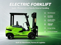 Chariot élévateur électrique robuste CASDE 2 tonnes avec batterie lithium-ion sans entretien, déplacement latéral hydraulique, 4 roues motrices