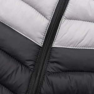 Veste matelassée unisexe bicolore gris noir à capuche, vêtement d'extérieur chaud d'hiver, imperméable, respirant, coupe-vent, épaisse, fermeture éclair - Product Image 4