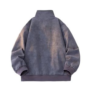 Venta al por mayor Unisex PU cuero Stand Collar chaqueta cremallera cierre frontal a prueba de viento estilo Retro abrigo Casual Formal trajes de invierno - Product Image 2