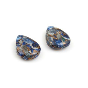 อัญมณีหลวมรูปร่างลูกแพร์ทองแดง Lapis Lazuli ธรรมชาติขนาด10X14มม. สำหรับการทำเครื่องประดับ - Product Image 3