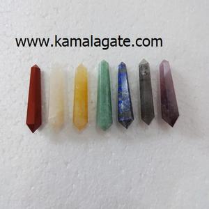 Ensemble de pierres précieuses naturelles agate à 7 chakras, pierre semi-précieuse sculptée dans le style de mascotte pour la guérison des chakras - Product Image 4