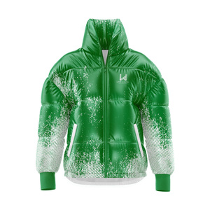 Veste matelassée unisexe à col roulé, formelle, légère, imperméable, avec fermeture éclair, camouflage, impression 3D, unie, coupe-vent, confortable, durable - Product Image 1