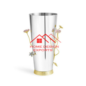 Diseño martillado 2025 Best Seller Jarrón de metal con acabado plateado a precio mayorista - Product Image 3