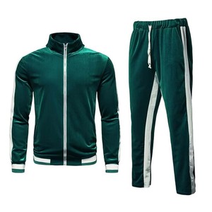 Sweat à capuche teint uni 100% coton avec pantalon évasé à rayures survêtement sur mesure pour hommes, costume d'hiver en polaire pour hommes - Product Image 4