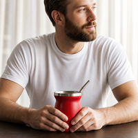 Tasse à Yerba Maté en Gros de 240 ml, Gourde à Maté en Acier Inoxydable pour Marques de Thé et Chaînes de Magasins