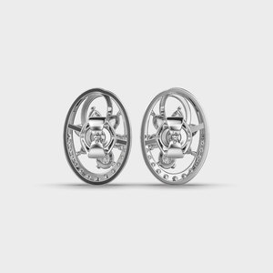 IGI Certified Lab Grown Diamond Oval Floral Halo Stud Earrings Solid 925 Sterling Silver Designer Open <b>Frame</b> Earrings - Product Image 4