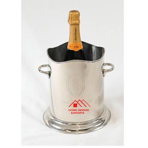 Venta caliente Cubo de vino decorativo Latón antiguo Metal Bebida Enfriador de vino con mango de cuero Soporte de Venta caliente - Product Image 5