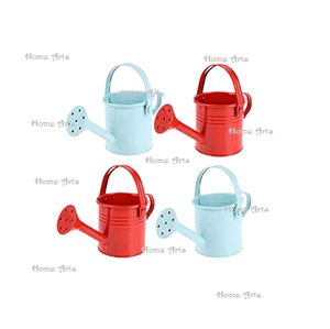 Lot de 3 arrosoirs de qualité supérieure faits à la main en fer galvanisé multicolore pour le jardinage domestique - Product Image 3