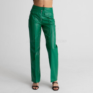 Comfortable Women Leather <b>Pant</b> With Premium Material Blend And Relaxed Fit For Casual Styling Needs - Product Image 3