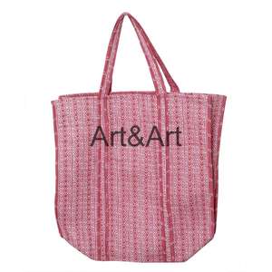 Sacs à bandoulière en coton matelassé vintage faits à la main, grands sacs de plage ouverts pour femmes, imprimés en blocs, bohème, hiver, printemps, été - Product Image 6