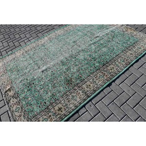 Alfombra Turca Vintage de 5.5x8.1 pies, Alfombra Grande de Lana Verde con Diseño Abstracto - Product Image 2