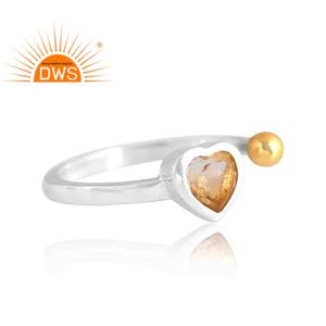 แหวนพลอยซิทรีนธรรมชาติทำจากเงินสเตอริง925สินค้ามาใหม่เครื่องประดับออกแบบได้เองของขวัญสำหรับผู้หญิงสำหรับผู้หญิงสำหรับเธอ - Product Image 4