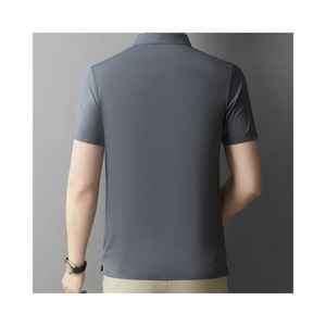 Nueva Camiseta de manga corta de secado rápido para hombre con solapa bordada con estampado personalizado en blanco - Product Image 4