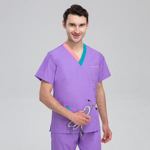 Unisex Nurse Uniform Set Polyester Cotton Knitted Woven Beauty Salon Surgical Gown Dental Operating Room ICU <b>Brushing</b> Suit - Product Image 1