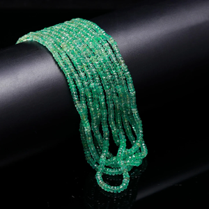 Cuentas de Esmeralda Verde Natural de Zambia de 2.5-3.5 mm, Facetadas, en Forma de Rondelle, Hebras de 16 Pulgadas para la Fabricación de Joyas - Product Image 3