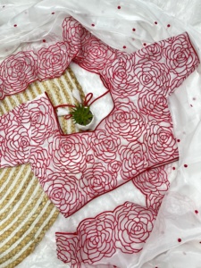 Sari de seda Zimmy Choo suave puro y atractivo de moda de excelente calidad con trabajo de bordado exportador mundial a la venta - Product Image 4