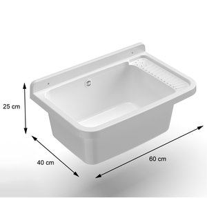 Fregadero de Pared para Exteriores 60x40x25, Mueble para Jardín o Patio - Product Image 3