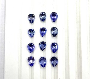 Tanzanite naturelle de qualité supérieure 5-10mm coupe poire pierre précieuse en vrac superbe couleur violet-bleu avec une excellente clarté certifiée par IGI - Product Image 1
