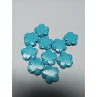 Pierre précieuse synthétique Turquoise Sleeping Beauty, fleur sculptée à la main, 15x15mm, qualité supérieure, jeu de couleurs, 5,25 carats, pierre brute