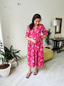 ชุดเดรสแม็กซี่ผ้าฝ้ายแท้สำหรับผู้หญิงชุดเดรสพิมพ์ลายดอกไม้สไตล์อินเดียพิมพ์ลายดอกไม้สไตล์โบฮีเมียนด้านหลัง - Product Image 6