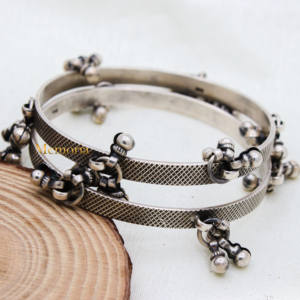 Handmade Goongroo กําไลข้อมือ 925 กําไลข้อมือเงินคู่สร้อยข้อมือเงินเครื่องประดับโบราณสําหรับขายส่ง - Product Image 3