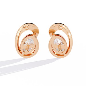 Boucles d'oreilles en or 18 carats avec diamants brillants de laboratoire, design élégant - Product Image 3