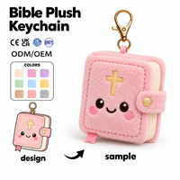Porte-clés en peluche personnalisé OEM ODM en coton, mignon cadeau chrétien, breloque de sac en peluche douce