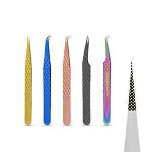 Pinzas Duraderas de Acero Inoxidable para Extensión de Pestañas Postizas, Mango Antideslizante, Punta Puntiaguda, Logotipo Personalizado, Empaque Personalizable - Product Image 4