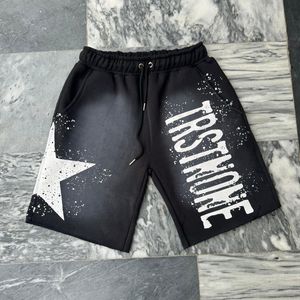 Short de jogging d'été de style High Street pour hommes avec broderie dégradée résistant aux acides, teinture solaire, décoloration, service OEM - Product Image 5