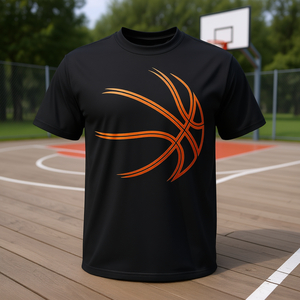 T-Shirt Promozionale con Silhouette di Giocatore di Basket, Maglietta Sportiva da Basket - Product Image 3